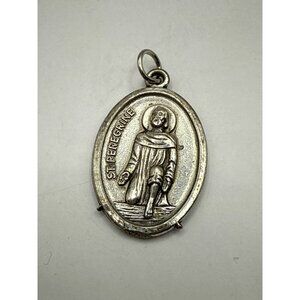 Vintage St. Peregrine Religious Medal Pendant Pray For Us Italy